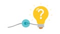 Question Mark Lightbulb: Creative Thinking Solution Seeking, vector design Generative AI Royalty Free Stock Photo