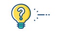 Question Mark Lightbulb Idea Query Vector Icon, Problem Solving and Inquiry Symbol, vector design Generative AI Royalty Free Stock Photo