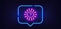 Question mark line icon. Quiz chat bubble sign. Neon light speech bubble. Vector Royalty Free Stock Photo