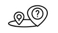 Question Mark Location Pins Vector Icon Set, vector design Generative AI Royalty Free Stock Photo