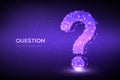 Question mark. Low poly abstract Question sign. Ask symbol. Help support, faq problem symbol, think education concept, confusion