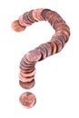 Question mark made of coins