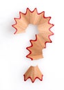 Question mark made with pencil shavings Royalty Free Stock Photo
