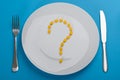Question mark made from pills in plate Royalty Free Stock Photo
