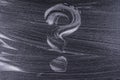 Question mark made from soap foam on a black background. Abstract foam texture on black background. Soap foam bubbles abstract Royalty Free Stock Photo