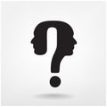 Question mark man head symbol Royalty Free Stock Photo