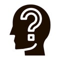 Question Mark In Man Silhouette Mind glyph icon Royalty Free Stock Photo