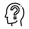 Question Mark In Man Silhouette Mind Vector Icon Royalty Free Stock Photo