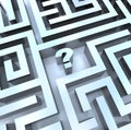 Question Mark in Maze - Find the Answer Royalty Free Stock Photo