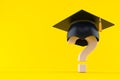 Question mark with mortarboard Royalty Free Stock Photo