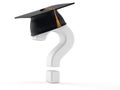 Question mark with mortarboard Royalty Free Stock Photo