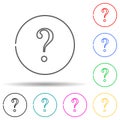 Question mark multi color set icon. Simple thin line, outline vector of web icons for ui and ux, website or mobile application Royalty Free Stock Photo