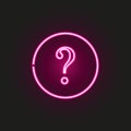 question mark neon style icon. Simple thin line, outline vector of web icons for ui and ux, website or mobile application Royalty Free Stock Photo