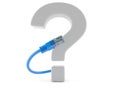 Question mark with network cable Royalty Free Stock Photo