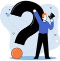Question mark, obtaining information of interest. FAQ help. Problem and solution concept metaphor. Choice or answer Royalty Free Stock Photo