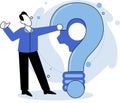 Question mark, obtaining information of interest. FAQ help. Problem and solution concept metaphor. Choice or answer Royalty Free Stock Photo