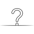 Question mark one line, drawing continuous query creative support FAQ