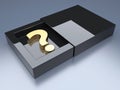 Question mark in opened box