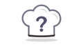 Question mark over chef hat icon for recipe dilemmas, vector design Generative AI Royalty Free Stock Photo