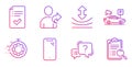 Question mark, Parking security and Approved checklist icons set. Smartphone, Resilience and Seo timer signs. Vector