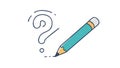 Question Mark Pencil for Inquiry, vector design Generative AI Royalty Free Stock Photo