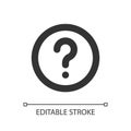 Question mark pixel perfect linear ui icon Royalty Free Stock Photo