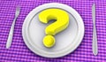 Question mark on the plate Royalty Free Stock Photo