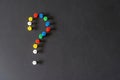 Question mark from push pins. The concept of an unpleasant question Royalty Free Stock Photo