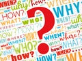 Question mark - Questions whose answers are considered basic in information gathering or problem solving, mind map flowchart,