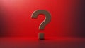 Question mark on red background. 3D rendering. FAQ and QA. Problem solution Royalty Free Stock Photo