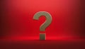 Question mark on red background. 3D rendering. FAQ and QA. Problem solution Royalty Free Stock Photo