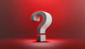 Question mark on red background. 3D rendering. FAQ and QA. Problem solution Royalty Free Stock Photo