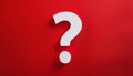 Question mark on red background. 3D rendering. FAQ and QA. Problem solution Royalty Free Stock Photo