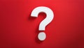 Question mark on red background. 3D rendering. FAQ and QA. Problem solution Royalty Free Stock Photo
