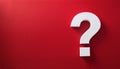 Question mark on red background. 3D rendering. FAQ and QA. Problem solution Royalty Free Stock Photo