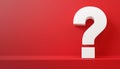 Question mark on red background. 3D rendering. FAQ and QA. Problem solution Royalty Free Stock Photo