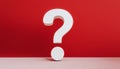 Question mark on red background. 3D rendering. FAQ and QA. Problem solution Royalty Free Stock Photo