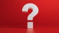 Question mark on red background. 3D rendering. FAQ and QA. Problem solution Royalty Free Stock Photo