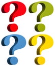 Question mark in red green yellow and blue colors