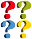 Question mark in red green yellow and blue colors Royalty Free Stock Photo