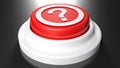 Question mark red pushbutton - 3D rendering