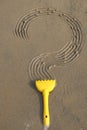 Question mark on sand Royalty Free Stock Photo