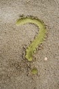 Question Mark On Sand Royalty Free Stock Photo