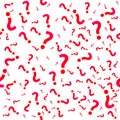 Question mark seamless pattern. Trivia poster design template, random punctuation marks background, quiz loading page, vector illu Royalty Free Stock Photo