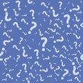 Question mark seamless pattern. Trivia poster design template, random punctuation marks background, quiz loading page, vector illu Royalty Free Stock Photo