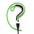 Question mark shaped cable isolated on white background. use cases: technology, help, support Royalty Free Stock Photo
