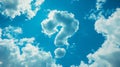 Question mark shaped clouds on blue sky Royalty Free Stock Photo