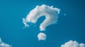 Question mark shaped clouds on blue sky Royalty Free Stock Photo
