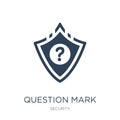 question mark in a shield icon in trendy design style. question mark in a shield icon isolated on white background. question mark Royalty Free Stock Photo