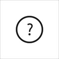 Question mark sign icon. Help symbol. FAQ sign. Circle button with icon. Vector.Isolated on white background. Royalty Free Stock Photo